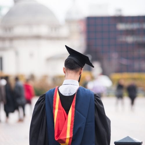 Graduate back of head