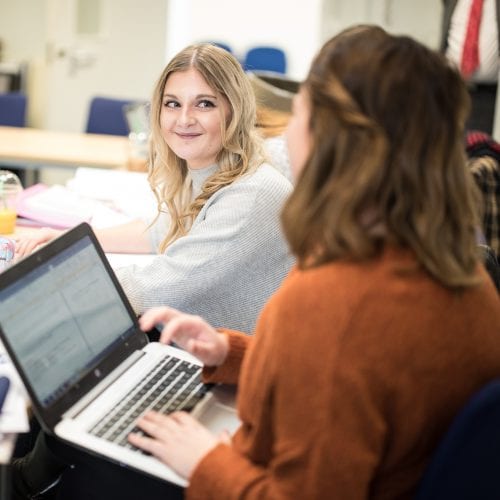 student on laptop