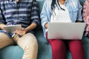 Students on laptops