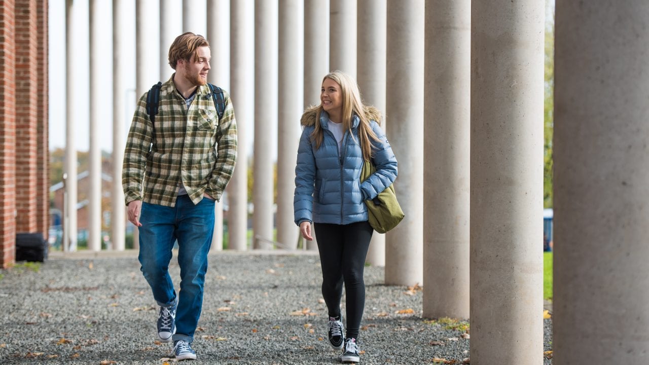 students walking