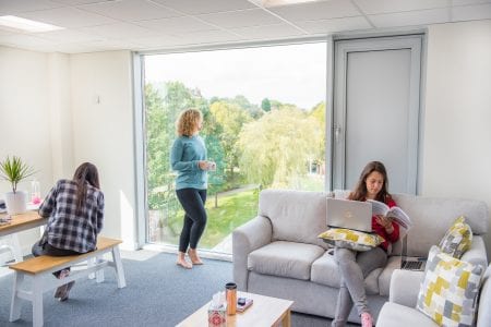Newman halls with students