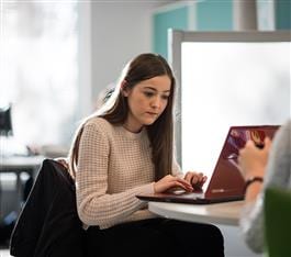 Student at computer