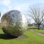 The globe outside Newman University