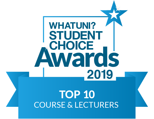 What Uni badge - top 10 course and lecturers