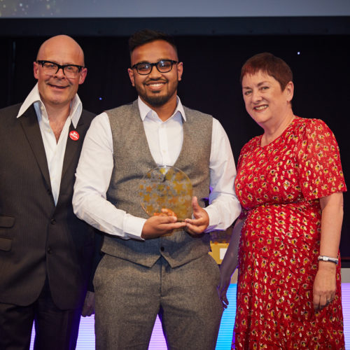 Abed Ahmed, New student of the year with Harry Hill