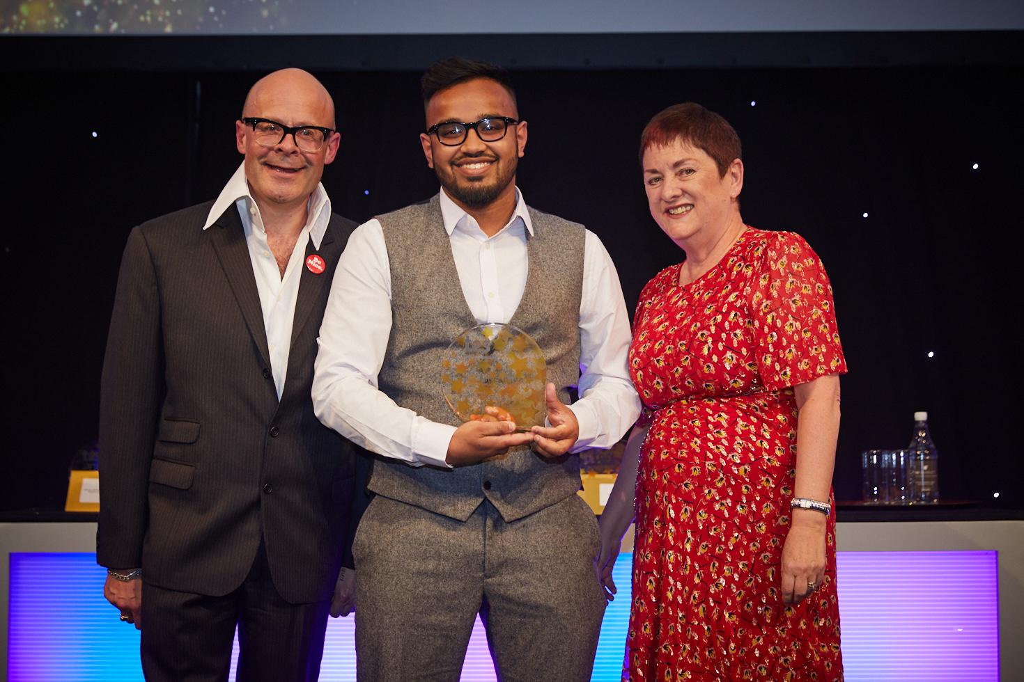 Abed Ahmed, New student of the year with Harry Hill