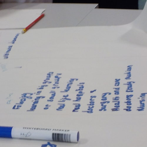 writing on flipchart