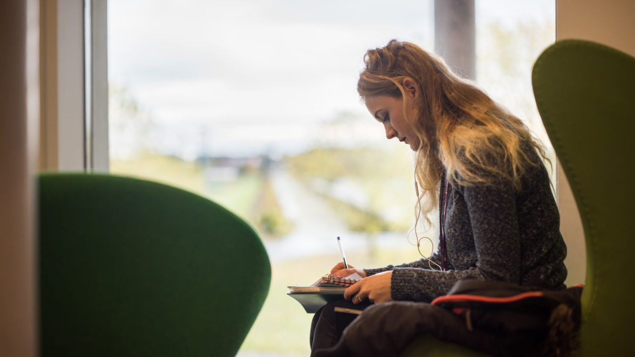 student studying