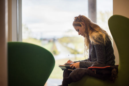 student studying