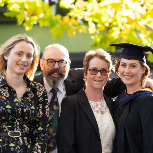 Bobby Bradstock, graduate with her family