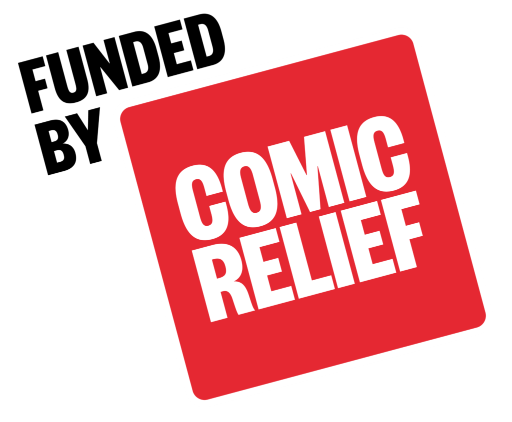 Funded by comic relief logo