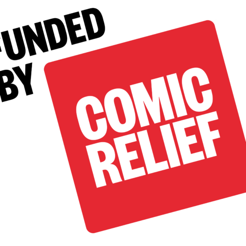 Funded by comic relief logo