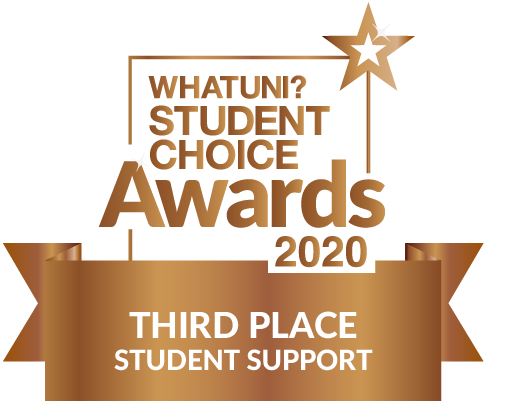 3rd place student support 2020 whatuni student choice awards