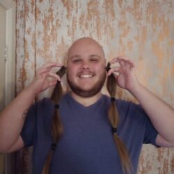 health and social care student shaves head