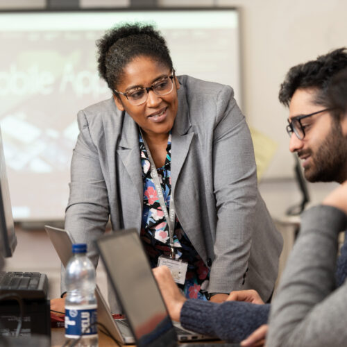 Image of lecturer and students