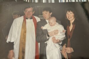 Father Eamonn Clarke with John, Finula and daughter