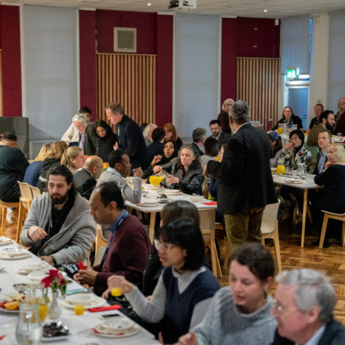 Community Iftar people breaking fast