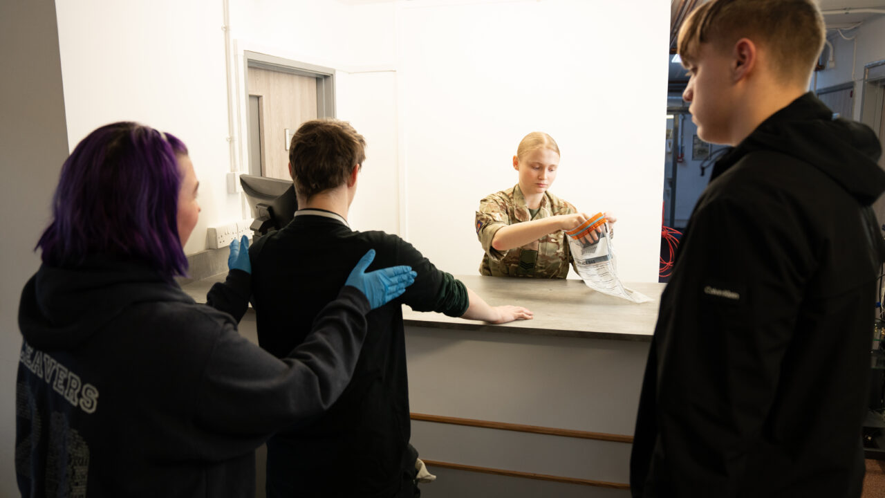 Policing lecture with a sample of a pat down