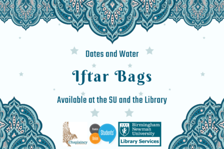 Iftar Bags - dates and water available at the Student Union and the Library.