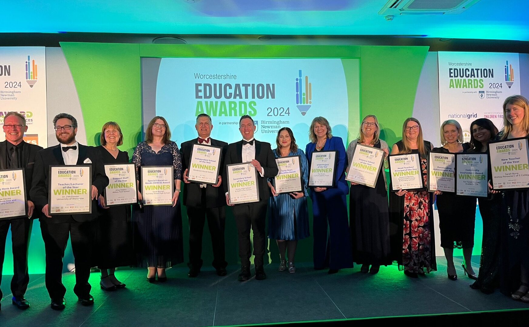 Winners at the Worcestershire Education Awards