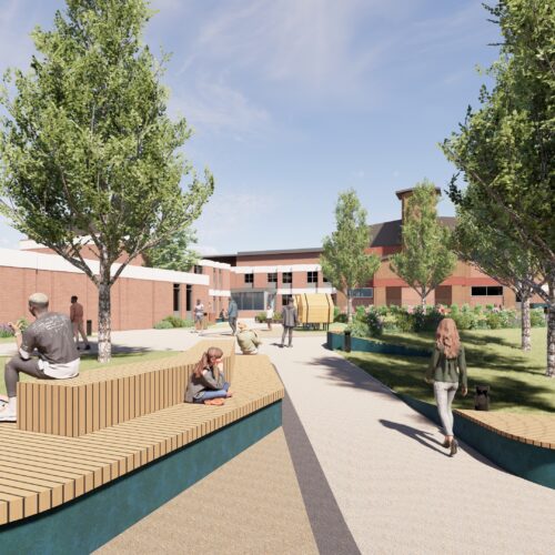Artist impression of Ryland quad landscaping