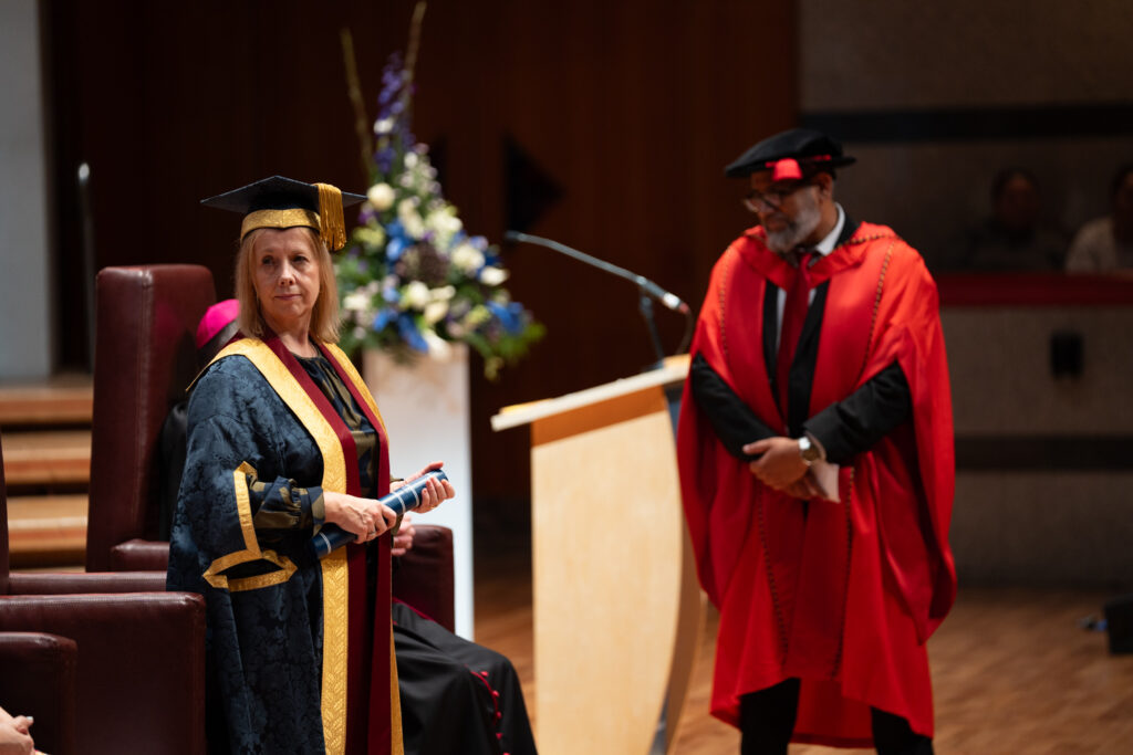 Saidul Haque Saeed receiving honorary degree from VC on stage