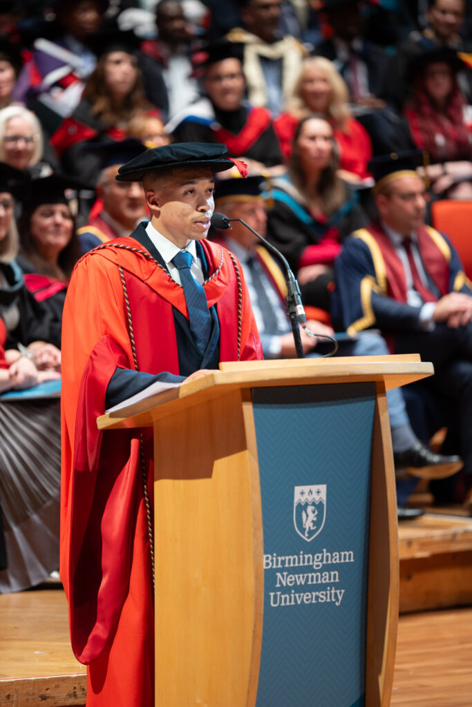 Joe Fraser speech on stage
