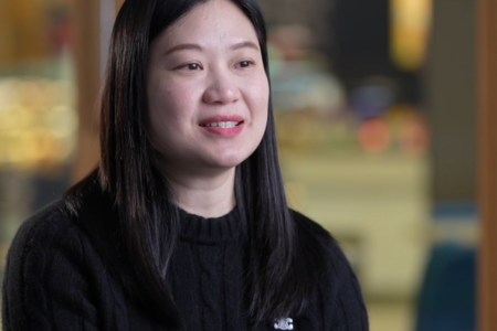 a woman with long black hair