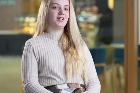 a woman with long blonde hair