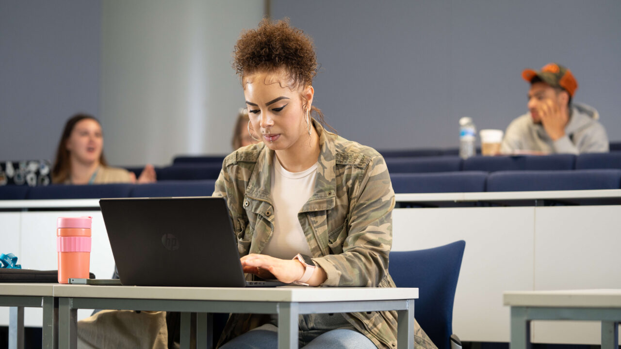 Criminology - student in lecture