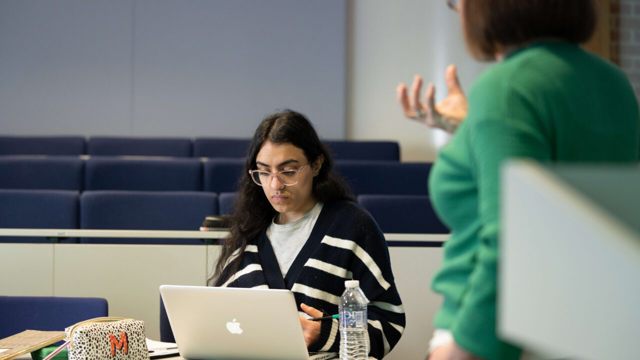 Criminology - student on laptop