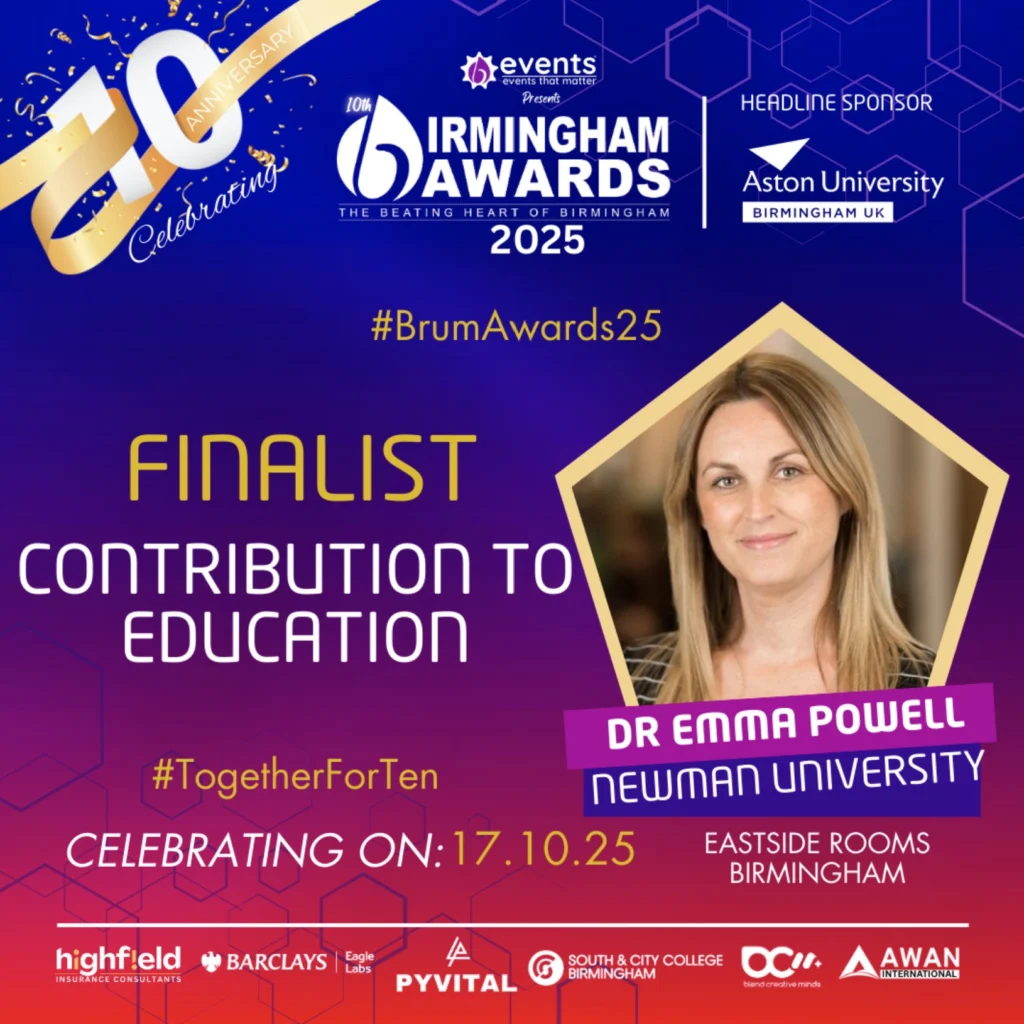 Dr Emma Powell Named Finalist in Birmingham Awards 2025 – Contribution to Education
